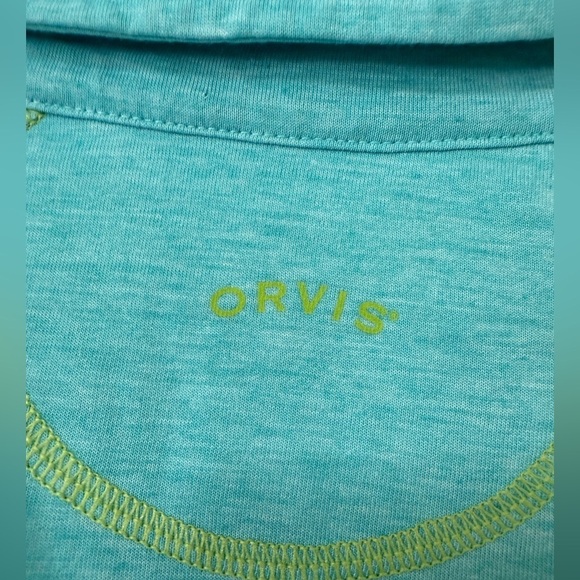 Orvis Trout Bum Shirt Womens Size XL Heathered Turquoise 1/4 Zip Stretch Outdoor - Picture 5 of 11